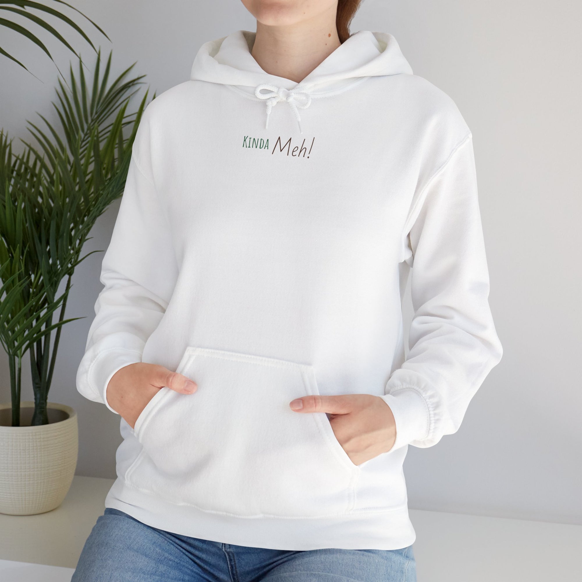 Meh Unisex Hooded Sweatshirt - White
